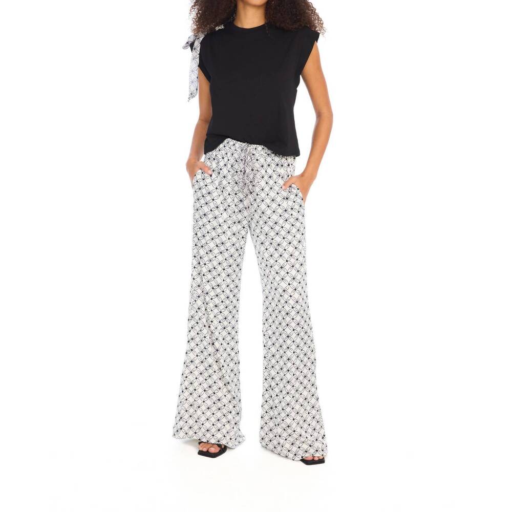 NEW ALLISON NEW YORK women's selena print pant in black tiles
